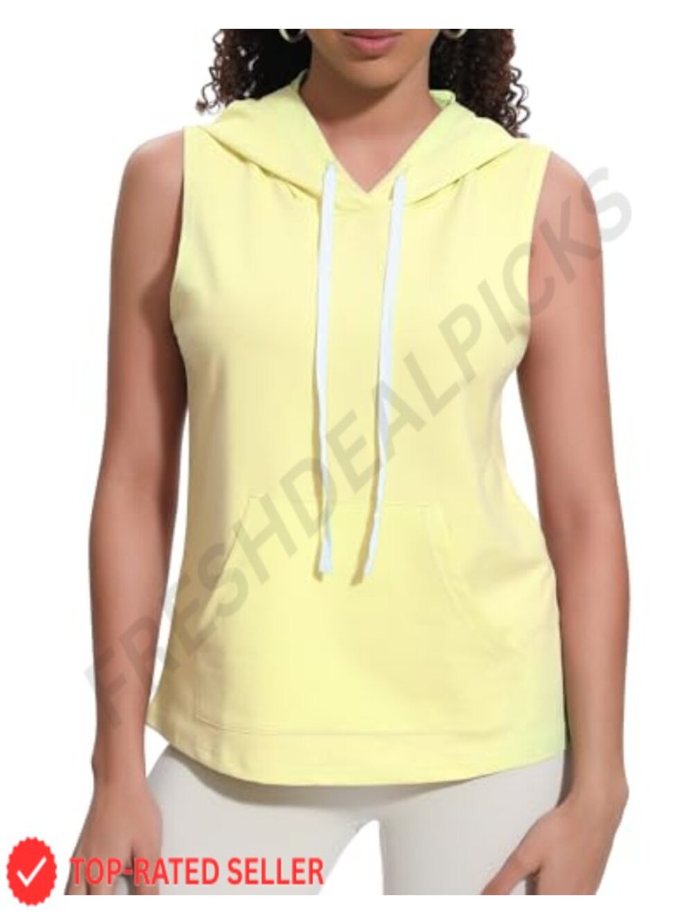 Women's Sleeveless Hooded Tank Top Lightweight Athletic Pullover Vest
